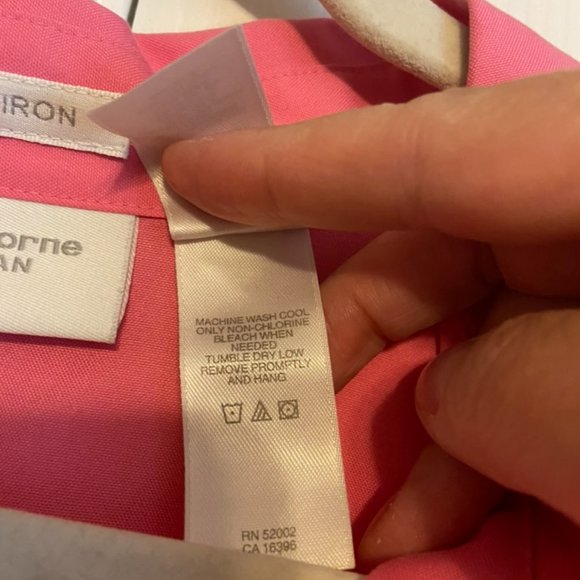 Liz Claiborne Woman Button Down Blouse - Hot Pink - 3/4 Sleeve - Non-Iron - 20W - Picture 4 of 5